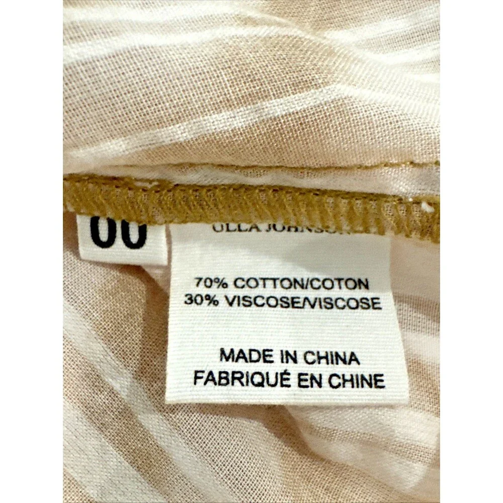 Ulla Johnson Madena Blouse Size 00 Sand Tie Dye Ruffle Boho Top